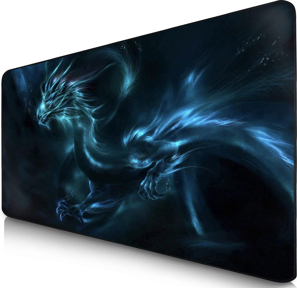 Gaming muismat | muismat | randen zonder franjes | het speciale oppervlak verbetert je snelheid en nauwkeurigheid | antislip | Blauw - XXL muismat gaming - 90 x 40 cm